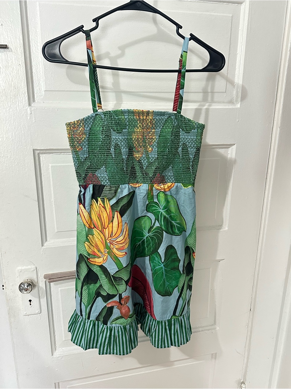 NWT Farm Rio x Anthropologie Cotton Smocked Mini Dress - Picture 4 of 7